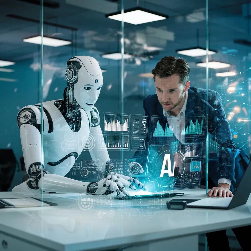 robot on computer with realtor